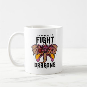 In meiner Welt kämpfe ich Drachen Kaffeetasse