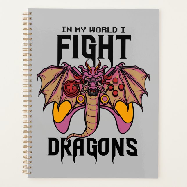 In meiner Welt kämpfe ich Drachen Planer (Vorderseite)