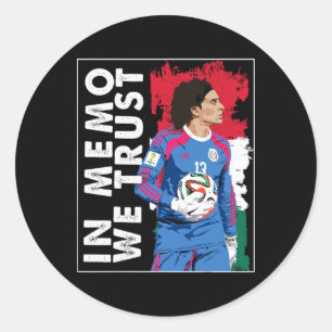 In Memo Ochoa We Trust Mexikanischer Fußball Runder Aufkleber