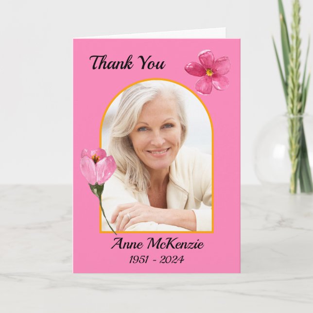 In Memorial danke Karte (Vorderseite)