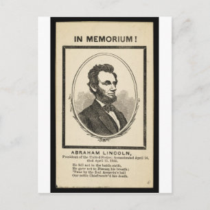 In Memoriam! Abraham Lincoln, Präsident der UNI Postkarte