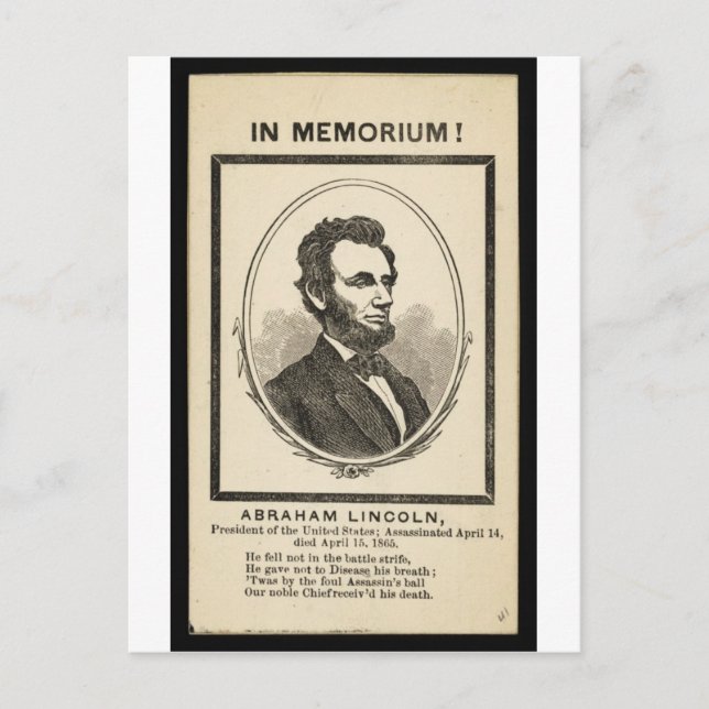 In Memoriam! Abraham Lincoln, Präsident der UNI Postkarte (Vorderseite)