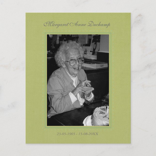 In Memoriam Erinnerung Foto über den Tod Flyer (Vorne)