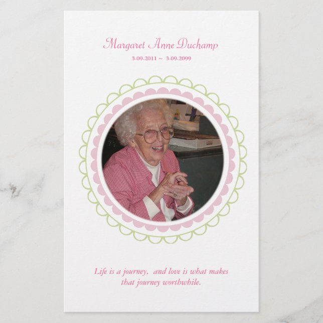 In Memoriam Liebe Erinnerung Beerdigung Foto Ausge Flyer (Vorne)