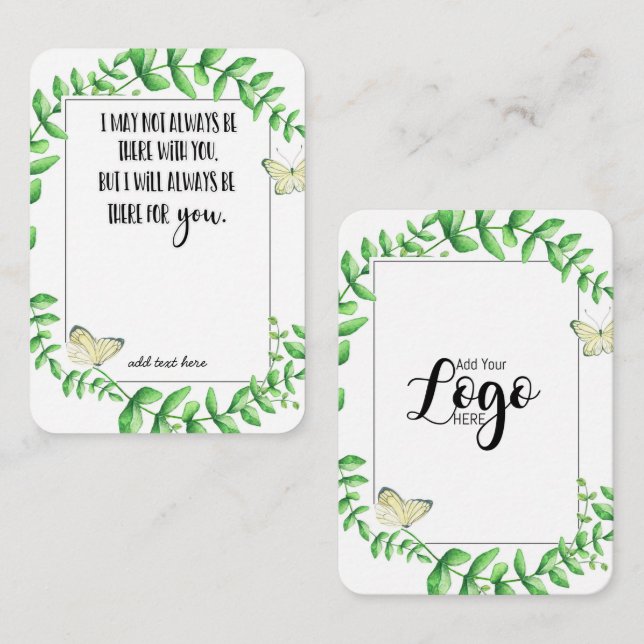 In Memory Beileid Memorial Angel Sake Geschenk hal Visitenkarte (Vorne/Hinten)