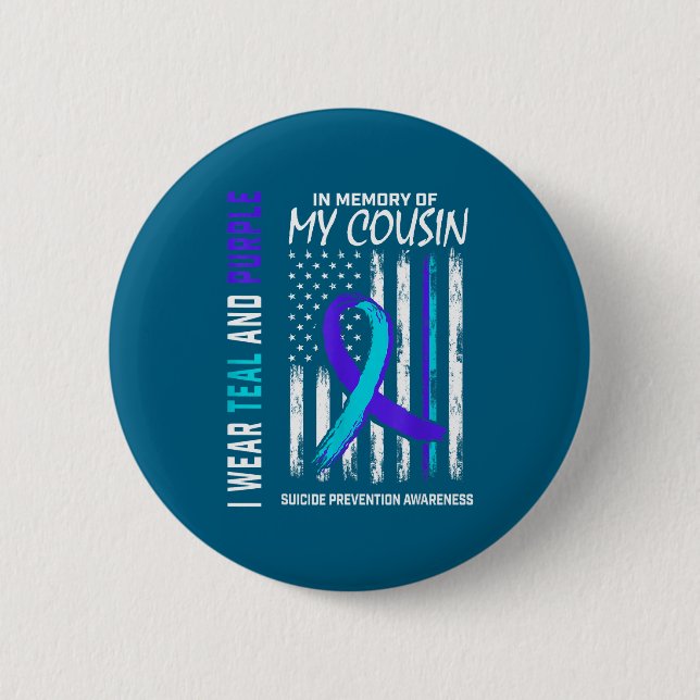 In Memory Cousin Suicide Awareness Prevention Amer Button (Vorderseite)