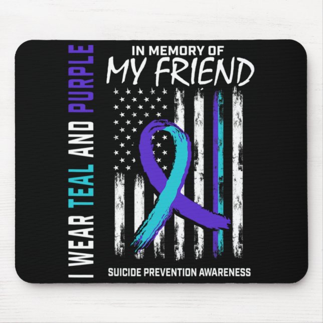 In Memory Friend Suicide Awareness Prevention Amer Mousepad (Vorne)