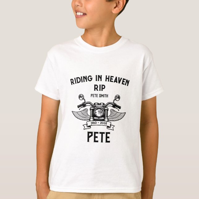 In Memory Motorbike Rider Biker Funeral T-Shirt (Vorderseite)