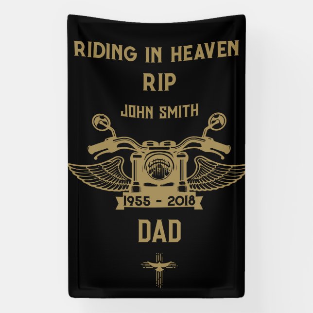 In Memory Motorradfahrer-Beerdigung Banner (Vertikal)