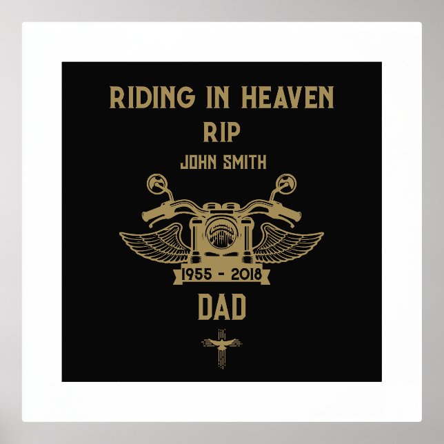 In Memory Motorradfahrer-Beerdigung Foliendrucke (Vorderseite)
