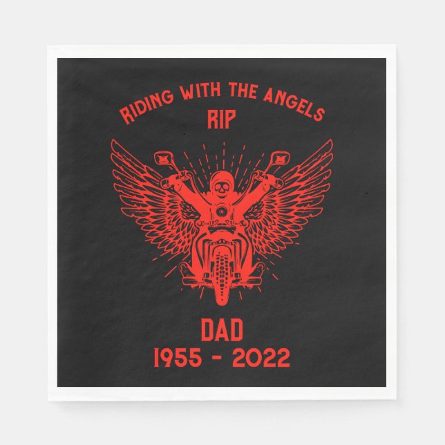 In Memory Motorradfahrer Beerdigung Serviette (Vorderseite)