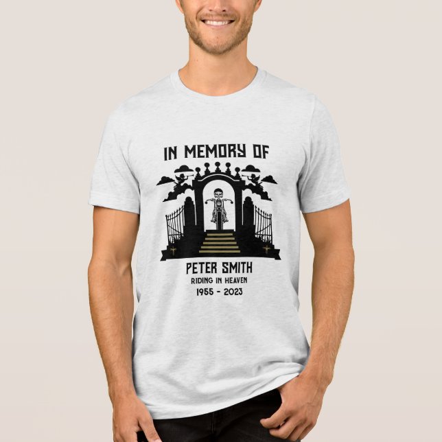 In Memory Motorradfahrer-Beerdigung Tri-Blend Shirt (Vorderseite)