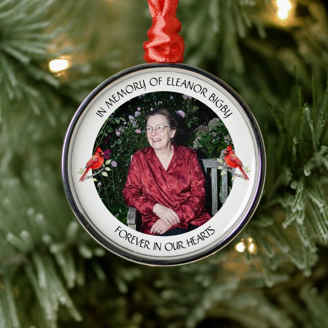 In Memory of | Cardinal Poem Memorial Keepsake Ornament Aus Metall (Baum)