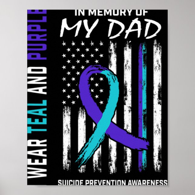 In Memory Of Dad Suicide Awareness Prevention Amer Poster (Vorne)