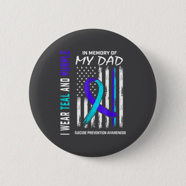 In Memory Of Dad Suicide Prevention Awareness Amer Button (Vorderseite)