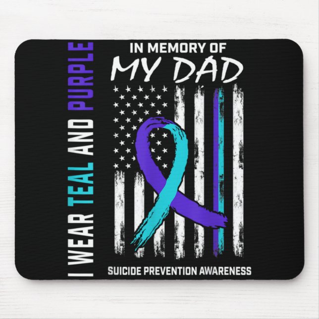 In Memory Of Dad Suicide Prevention Awareness Amer Mousepad (Vorne)