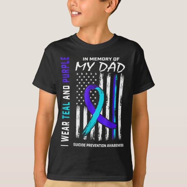 In Memory Of Dad Suicide Prevention Awareness Amer T-Shirt (Vorderseite)