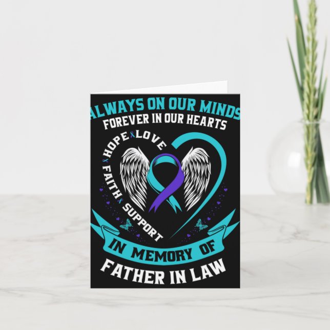 In Memory Of My Father In Law Suicide Awareness Pr Karte (Vorderseite)