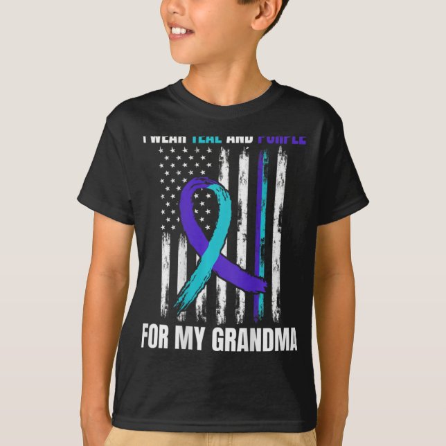 In Memory Of My Grandma Suicide Awareness Flag Bac T-Shirt (Vorderseite)