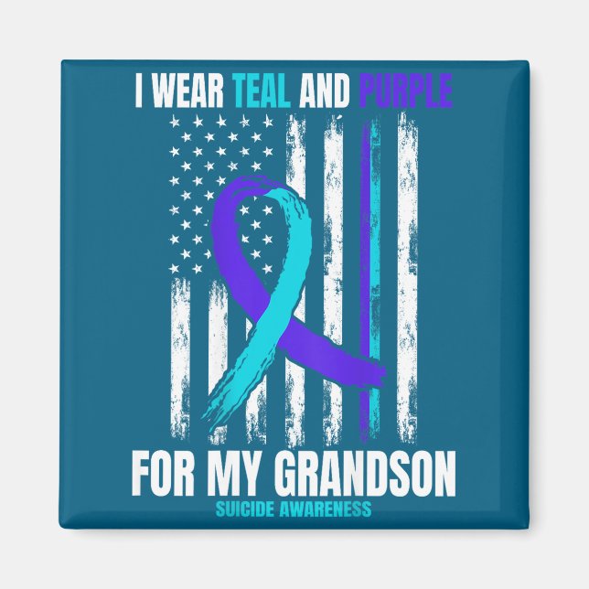 In Memory Of My Grandson Suicide Awareness Flag Ba Magnet (Vorne)