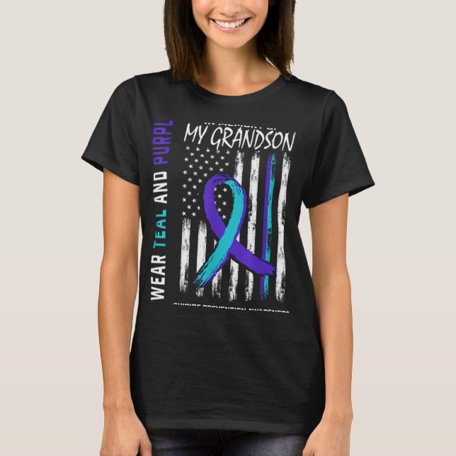 In Memory Of My Grandson Suicide Awareness Prevent T-Shirt (Vorderseite)