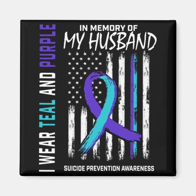 In Memory Of My Husband Suicide Awareness Preventi Magnet (Vorne)