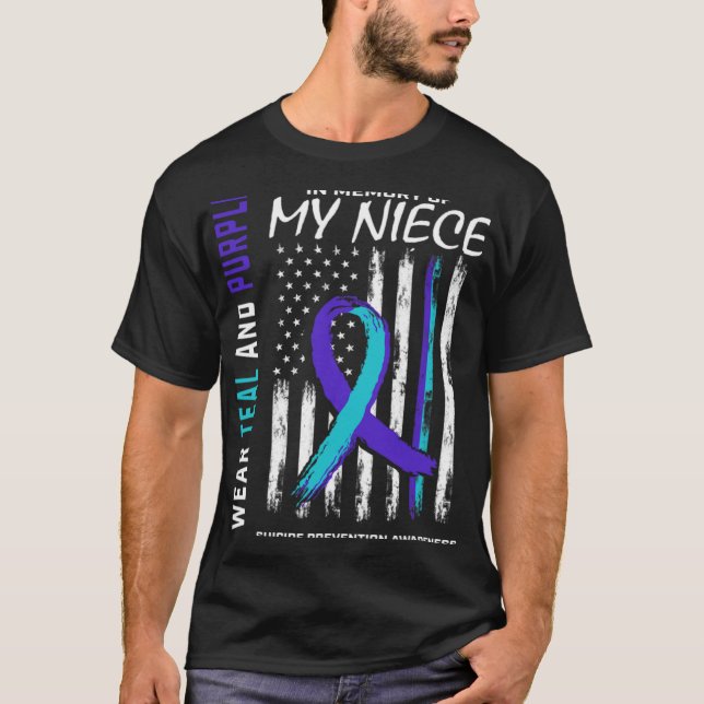 In Memory Of My Niece Suicide Awareness Prevention T-Shirt (Vorderseite)