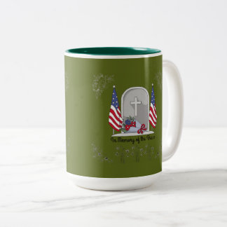 In memory of the brave army green zweifarbige tasse