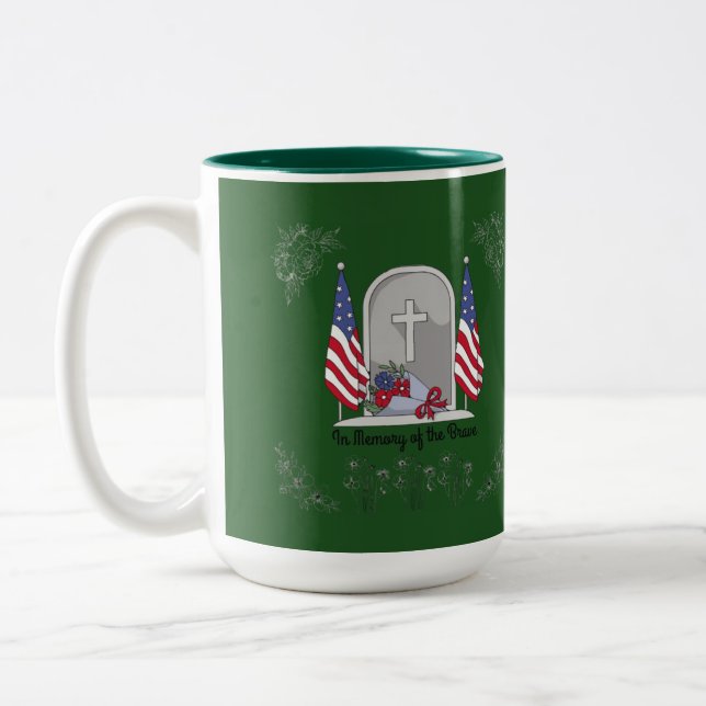 In memory of the brave forest green zweifarbige tasse (Links)
