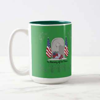 In memory of the brave kelly green zweifarbige tasse