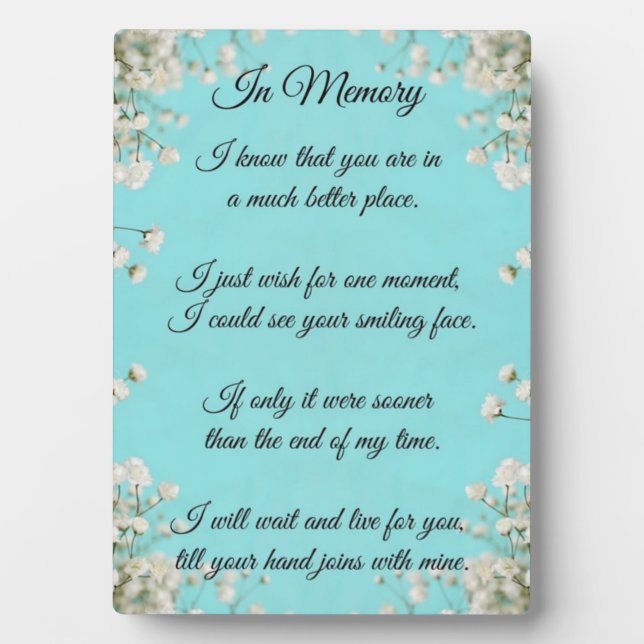 In Memory Plaque mit Aasel Fotoplatte (Vorderseite)