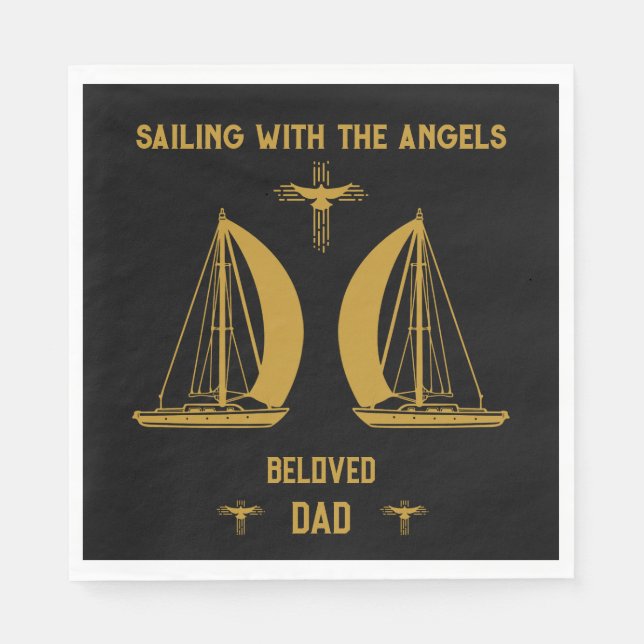 In Memory Sailer Boater Beerdigung Serviette (Vorderseite)