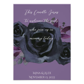 In Memory Watercolor Schwarze Rose Moderne Mode Fotodruck