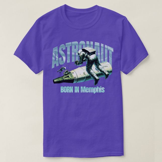 In Memphis Geborener Astronaut T-Shirt (Design vorne)