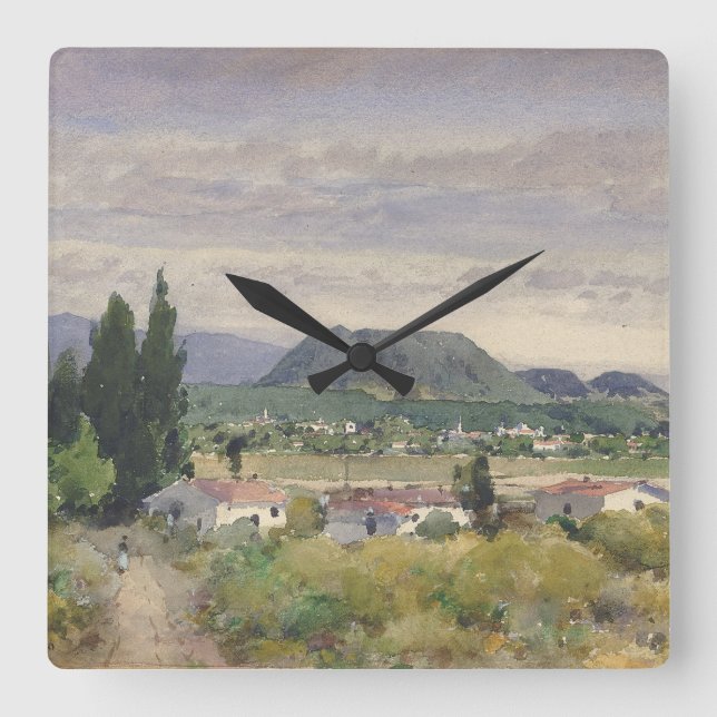 In Mexiko Holmes Wasserfarbenwelt Sommer Quadratische Wanduhr (Vorderseite)