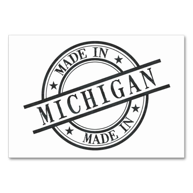 In Michigan Briefmarke Logo Symbol Schwarz Tischnummer (Vorderseite)