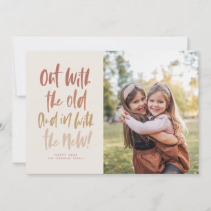 In mit der neuen, modernen, fröhlichen Fotokarte d Feiertagskarte