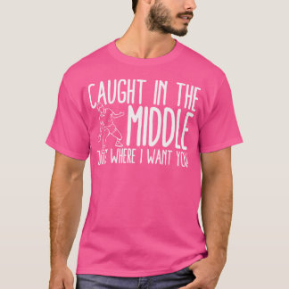 In Mittlerer Tischtennis Ping Pong gefangen T-Shirt