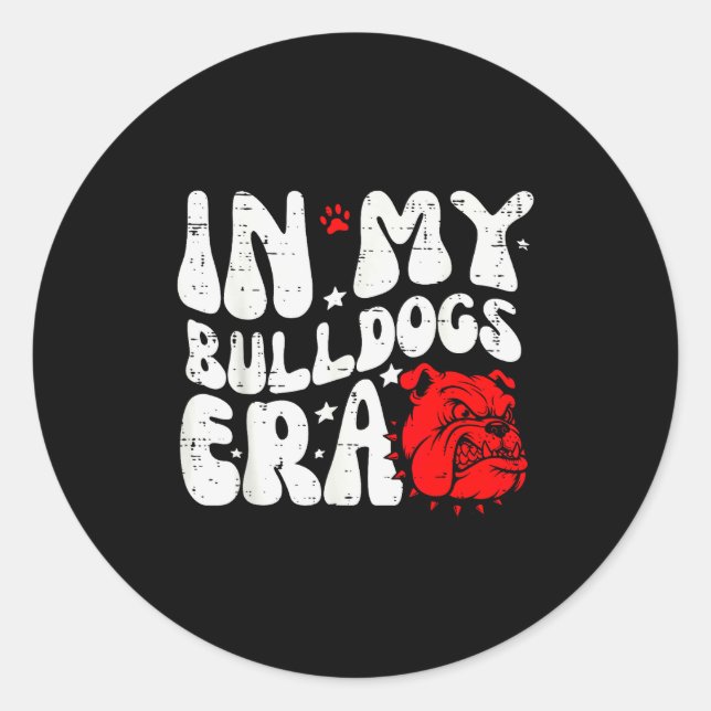 In My Bulldog Era Men Women Kids Boys Youth Teen G Runder Aufkleber (Vorderseite)