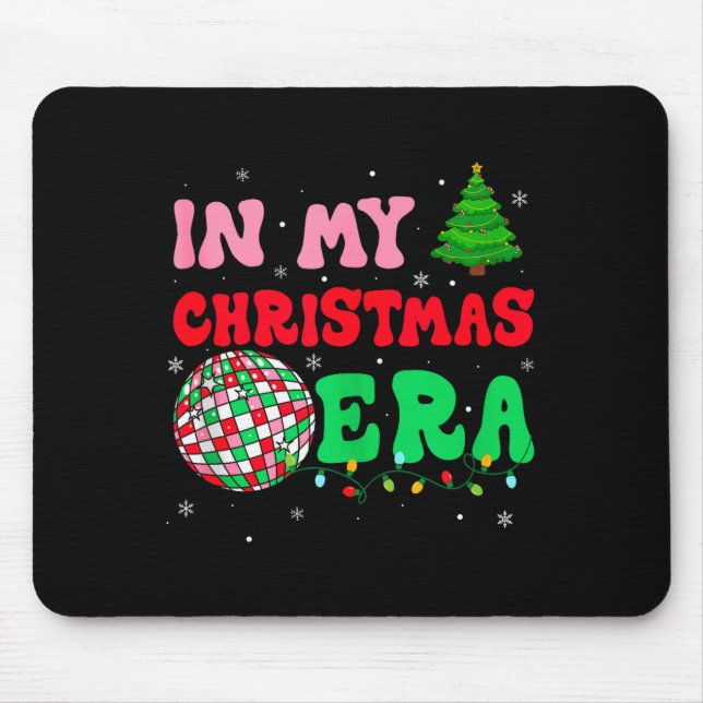 In My Christmas Era Winter Season Holiday Groovy X Mousepad (Vorne)