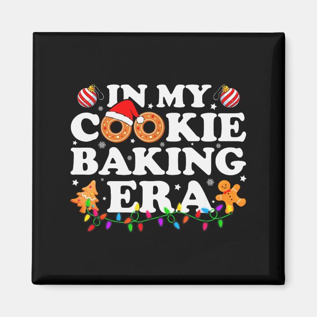 In My Cookie Baking Era Groovy Christmas Tee Famil Magnet (Vorne)