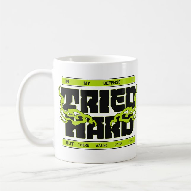 'In my Defense' Meme Lustiger Sprüche Tasse Gesche (Links)