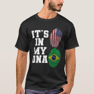 In My DNA Brasilien Flagge USA Flagge Brasilianisc T-Shirt
