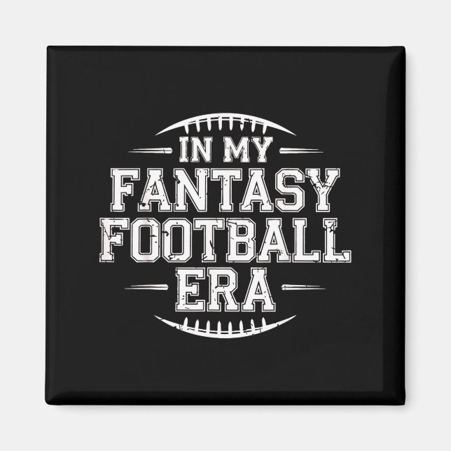 In My Fantasy Football Era Retro Groovy Who Love F Magnet (Vorne)