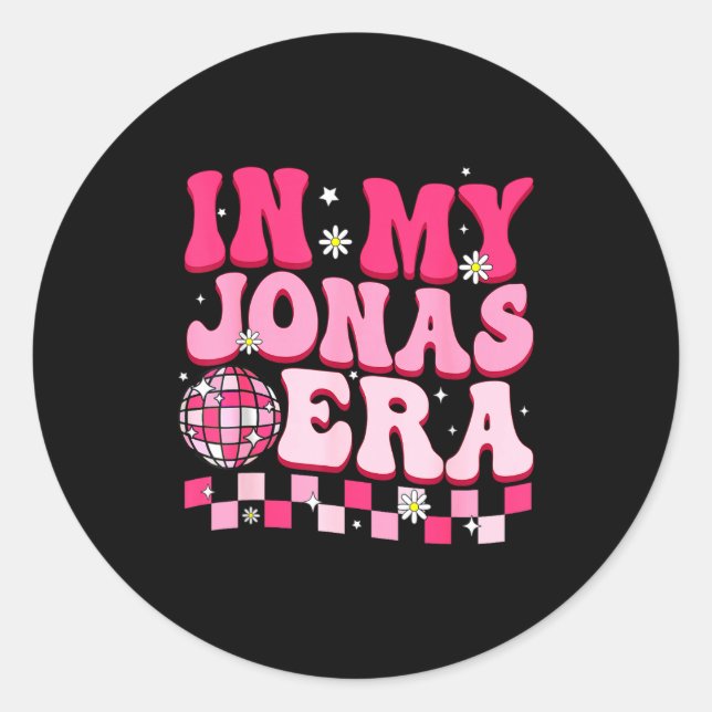 In My Jonas Era Funny Jonas Groovy 80's Men Women  Runder Aufkleber (Vorderseite)