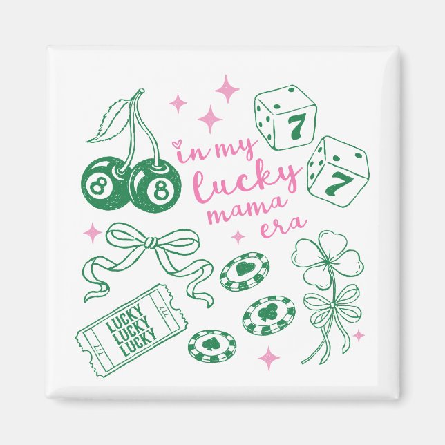 In My Lucky Mama Era Cute St Patricks Day Magnet (Vorne)
