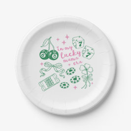 In My Lucky Mama Era Pink & Green St Patricks Day Pappteller