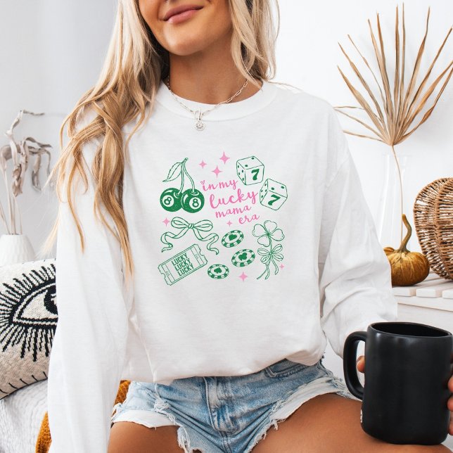 In My Lucky Mama Era Pink St Patricks Day Trendy Sweatshirt (Von Creator hochgeladen)