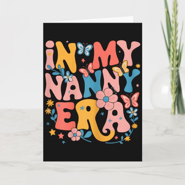 In My Nanny Era Retro Groovy Mothers Day Nanny But Karte (Vorderseite)
