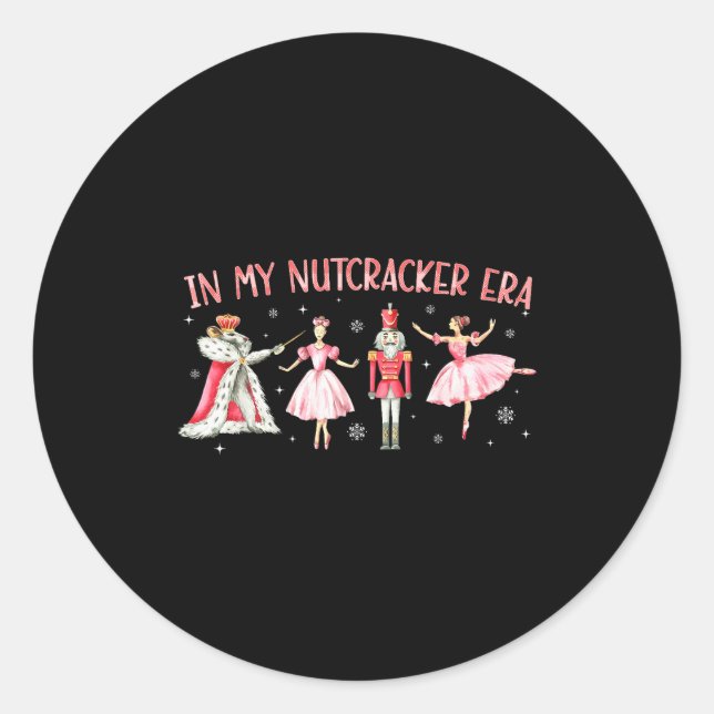 In My Nutcracker Era Christmas Xmas Holiday Pajama Runder Aufkleber (Vorderseite)